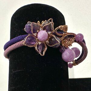 Purple Fairy Amethyst Crystal Gemstone Bracelet